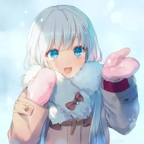 马克笔手绘蓝色系少女
