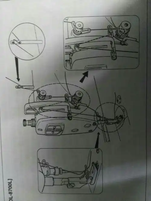 求缝纫机穿针引线机构简图
