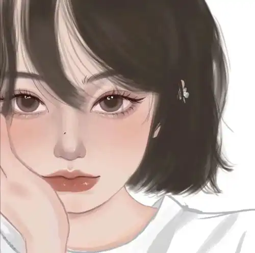 女生头像插画手绘风唯美动漫女头

