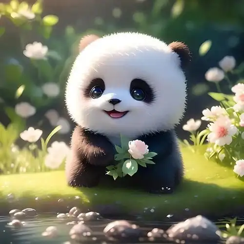 超级可爱治愈的熊猫宝宝头像
